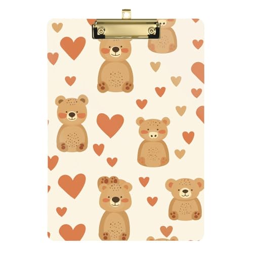 Hellbraunes verspieltes Bärenherz HD-Klemmbrett für personalisierte Klemmbretter für Lehrer, Größe 22,9 x 32,5 cm, Tablas para escribir Hellbraunes verspieltes Bärenherz HD-Klemmbrett für personalisierte Klemmbretter für Lehrer, Größe 22,9 x 32,5 cm, Tablas para escribir von miaozhen