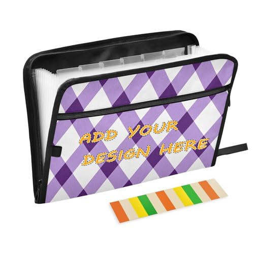 Individuelle Aktenordner, 13 Fächer, A4, Briefformat, Erweiterungsmappe mit Reißverschluss, für Bürobedarf, Lavendel, Rhombus, karierter Organizer Individuelle Aktenordner, 13 Fächer, A4, Briefformat, Erweiterungsmappe mit Reißverschluss, für Bürobedarf, Lavendel, Rhombus, karierter Organizer von miaozhen