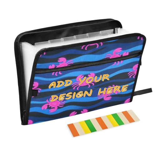 Individuelle Bürobedarfsmappen, 13 Taschen, A4, Briefgröße, anpassbar, erweiterbarer Aktenordner mit Reißverschluss, für Bürobedarf, niedliches Tier, fluoreszierende Krabbe, Expando Individuelle Bürobedarfsmappen, 13 Taschen, A4, Briefgröße, anpassbar, erweiterbarer Aktenordner mit Reißverschluss, für Bürobedarf, niedliches Tier, fluoreszierende Krabbe, Expando von miaozhen