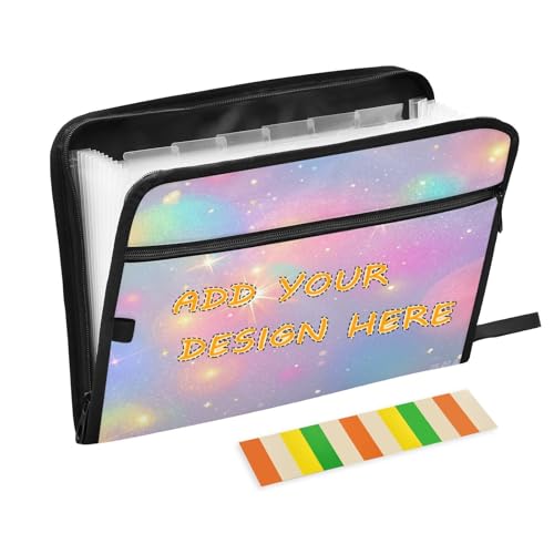 Individuelle Dokumentenmappe, 13 Taschen, A4, Briefgröße, personalisierbare Aktenhüllen mit Reißverschluss, für Bürobedarf, bunt, romantischer Glitzer, Para Guardar von miaozhen