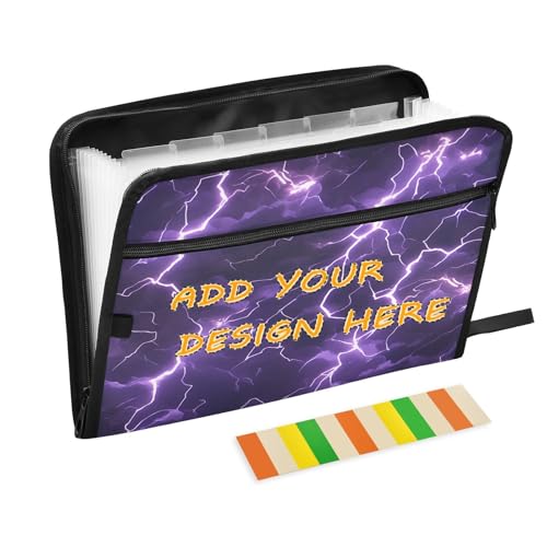 Individuelle Dokumentenmappe, erweiterbar, 13 Fächer, A4, Briefgröße, personalisierter Organizer mit Tasche mit Reißverschluss, für Business, Aufhellung, lila, Natur-Organizer von miaozhen