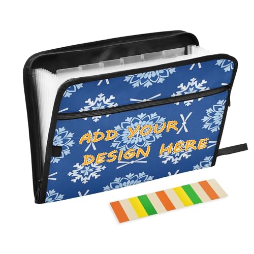 Individuelle Dokumentenmappen, 13 Taschen, A4, Briefgröße, personalisierbar, Dokumenten-Organizer mit Reißverschluss, für Bürobedarf, trendige Schneeflocken-Schleife, Blau Individuelle Dokumentenmappen, 13 Taschen, A4, Briefgröße, personalisierbar, Dokumenten-Organizer mit Reißverschluss, für Bürobedarf, trendige Schneeflocken-Schleife, Blau von miaozhen