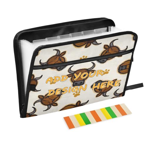 Individuelle Hängemappen, 13 Taschen, A4, Briefgröße, personalisierbar, Akkordeon-Aktenordner mit Reißverschluss, für Papiere, Cartoon-Tiere, Kuh-Druck, Teppiche Individuelle Hängemappen, 13 Taschen, A4, Briefgröße, personalisierbar, Akkordeon-Aktenordner mit Reißverschluss, für Papiere, Cartoon-Tiere, Kuh-Druck, Teppiche von miaozhen