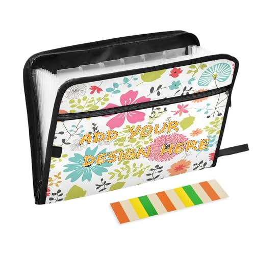 Individuelle breite Aktenordner, 13 Fächer, A4, Briefformat, individuelle Erweiterungsmappe mit Reißverschluss, für Schule, Zuhause, Büro, Klassenzimmer, Frühling, bunte Blumen Individuelle breite Aktenordner, 13 Fächer, A4, Briefformat, individuelle Erweiterungsmappe mit Reißverschluss, für Schule, Zuhause, Büro, Klassenzimmer, Frühling, bunte Blumen von miaozhen