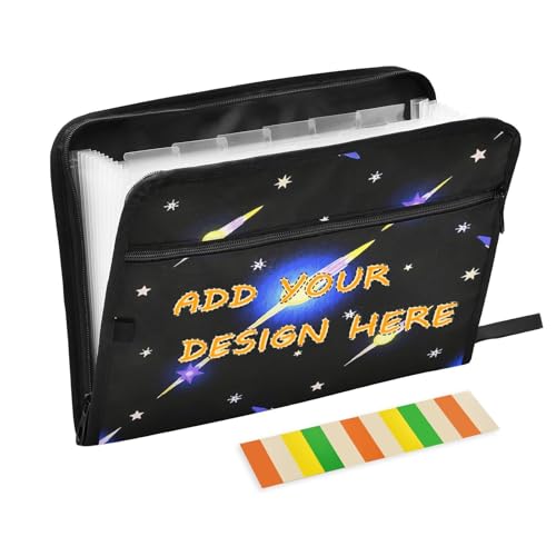 Individuelle erweiterbare Ordner, 13 Taschen, A4, Briefgröße, personalisierbar, erweiterbare Hängemappe mit Reißverschluss, für Geschäfte, Sterne, Cartoon, schwarzer Himmel, Carpetas de von miaozhen