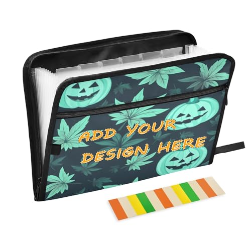 Individueller Aktenordner, 13 Taschen, A4, Briefgröße, personalisierbar, erweiterbar, Hängeregistrappe mit Reißverschluss, für Klassenzimmer, Zuhause, Büro, Reisen, Grün, Halloween, böser Kürbis Individueller Aktenordner, 13 Taschen, A4, Briefgröße, personalisierbar, erweiterbar, Hängeregistrappe mit Reißverschluss, für Klassenzimmer, Zuhause, Büro, Reisen, Grün, Halloween, böser Kürbis von miaozhen