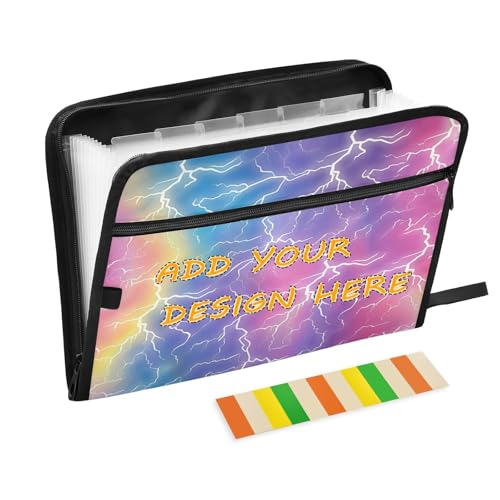 Individueller Aktenordner, Organizer, 13 Taschen, A4, Briefgröße, personalisierbar, erweiterbar, mit Reißverschluss, für Business, Blitzschrauben, Regenbogenfarben, Teppiche Individueller Aktenordner, Organizer, 13 Taschen, A4, Briefgröße, personalisierbar, erweiterbar, mit Reißverschluss, für Business, Blitzschrauben, Regenbogenfarben, Teppiche von miaozhen