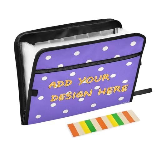 Individueller Aktenordner, Organizer, 13 Taschen, A4, Briefgröße, personalisierte Aktenhüllen mit Reißverschluss zur Aufbewahrung von Dokumenten, Cartoon, Punkte, Lavendel, Teppiche Individueller Aktenordner, Organizer, 13 Taschen, A4, Briefgröße, personalisierte Aktenhüllen mit Reißverschluss zur Aufbewahrung von Dokumenten, Cartoon, Punkte, Lavendel, Teppiche von miaozhen