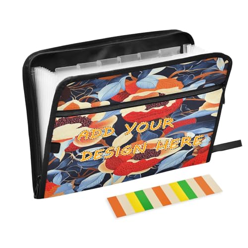 Individueller Aktenordner, erweiterbar, 13 Fächer, A4, Briefgröße, anpassbarer Organizer mit Tasche mit Reißverschluss für Dokumentenaufbewahrung, Retro, rote Granatäpfel, Obst, Blumen Individueller Aktenordner, erweiterbar, 13 Fächer, A4, Briefgröße, anpassbarer Organizer mit Tasche mit Reißverschluss für Dokumentenaufbewahrung, Retro, rote Granatäpfel, Obst, Blumen von miaozhen