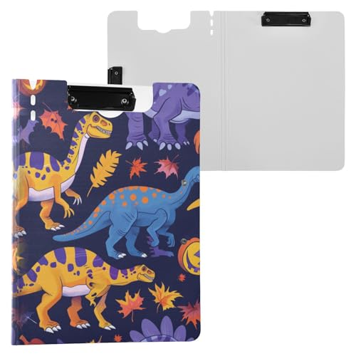Klappbare Klemmbretter Spooky Season Jurassic T-Rex A4 Clipfolio Zwei Metallclips Stifthalter Schule Klemmbrett mit Hardcover von miaozhen
