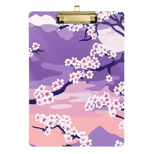 Klemmbrett-Etui mit Griff aus Kunststoff für Hausaufgaben, Größe 22,9 x 32,5 cm, Lavendelfarben von miaozhen