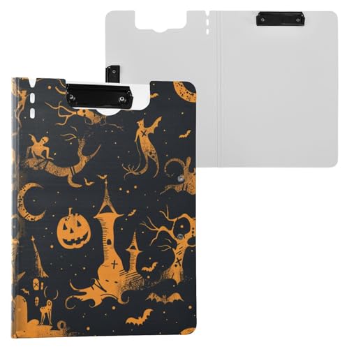 Klemmbrett Faltbare Weird Witchy Elm Halloween A4 Klemmbrett Binder Doppelclips Stifthalter Still-Clipboard mit Abdeckung von miaozhen