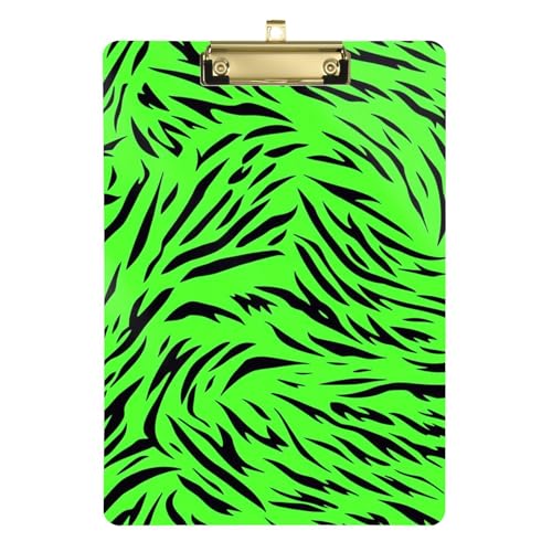 Klemmbrett aus fluoreszierendem grünem Tigerfell, aus Kunststoff, für Softball-Trainer, Klemmbrett, Lehrer, Größe 22,9 x 32,5 cm Klemmbrett aus fluoreszierendem grünem Tigerfell, aus Kunststoff, für Softball-Trainer, Klemmbrett, Lehrer, Größe 22,9 x 32,5 cm von miaozhen