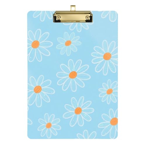 Klemmbrett für Atemtherapie, Blau, Gänseblümchen, transparent, für Klassenzimmer, für Lehrer, High School, Größe 22,9 x 32,5 cm, Tabla para escribir con Clip Klemmbrett für Atemtherapie, Blau, Gänseblümchen, transparent, für Klassenzimmer, für Lehrer, High School, Größe 22,9 x 32,5 cm, Tabla para escribir con Clip von miaozhen