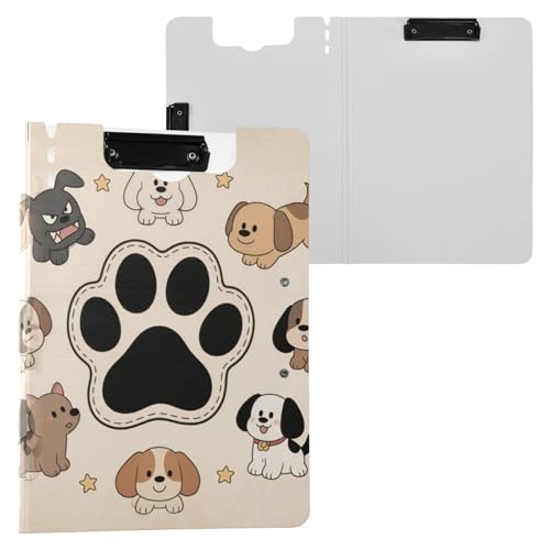 Klemmbrett mit Mappe, Hundegruppe, Pfote, schwarz, A4, Klemmbrett, Binderfolio, horizontale und vertikale Doppelklammern, Still-Clipboard mit festem Einband Klemmbrett mit Mappe, Hundegruppe, Pfote, schwarz, A4, Klemmbrett, Binderfolio, horizontale und vertikale Doppelklammern, Still-Clipboard mit festem Einband von miaozhen