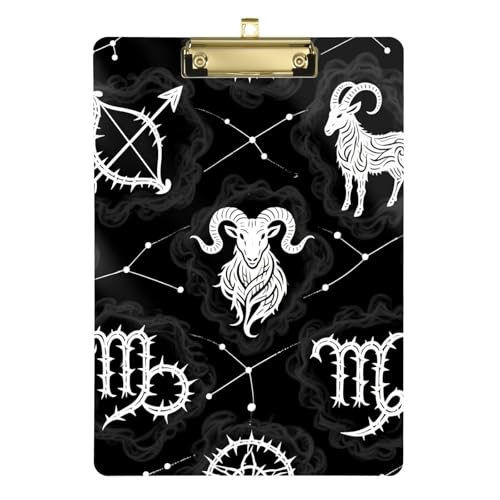 Klemmbrett mit Totenkopf-Motiv, zum Aufhängen, Hartfaserplatte für Lehrer, Größe 22,9 x 32,5 cm, Gothic-Stil, Schwarz und Weiß Klemmbrett mit Totenkopf-Motiv, zum Aufhängen, Hartfaserplatte für Lehrer, Größe 22,9 x 32,5 cm, Gothic-Stil, Schwarz und Weiß von miaozhen