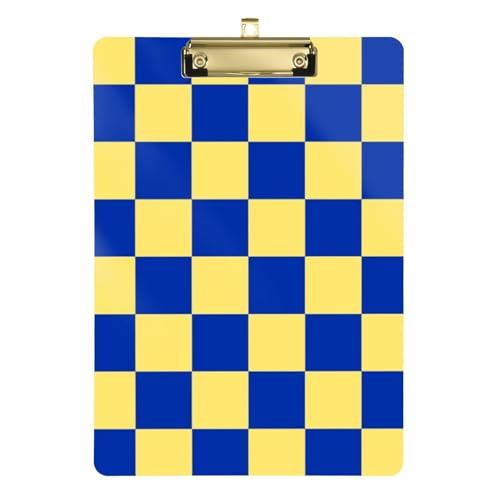 Klemmbrett mit gelbem und blauem Karomuster, wasserdicht, für Schüler, Mädchen, Kinder, Lehrer, Klemmbrett, Größe 22,9 x 32,5 cm, Tablas para escribir Klemmbrett mit gelbem und blauem Karomuster, wasserdicht, für Schüler, Mädchen, Kinder, Lehrer, Klemmbrett, Größe 22,9 x 32,5 cm, Tablas para escribir von miaozhen