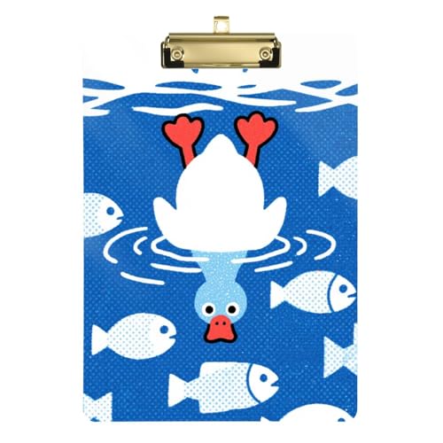 Klemmbrett mit niedlichem Cartoon-Motiv, weiße Ente für Damen, Hartbrett für Lehrer, Krankenpflege, Größe 22,9 x 32,5 cm, Tablas para escribir Klemmbrett mit niedlichem Cartoon-Motiv, weiße Ente für Damen, Hartbrett für Lehrer, Krankenpflege, Größe 22,9 x 32,5 cm, Tablas para escribir von miaozhen