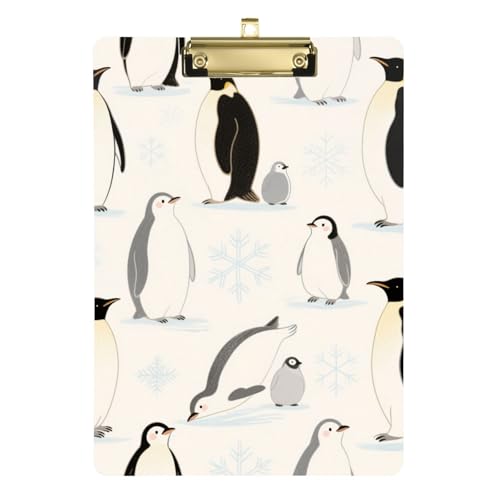 Klemmbrett mit niedlichem Pinguin-Schneeflocken-Motiv, gefaltet, Kunststoff, für Lehrer, Portfolio, Klemmbrett, Größe 22,9 x 32,5 cm, Tabla para escribir Klemmbrett mit niedlichem Pinguin-Schneeflocken-Motiv, gefaltet, Kunststoff, für Lehrer, Portfolio, Klemmbrett, Größe 22,9 x 32,5 cm, Tabla para escribir von miaozhen