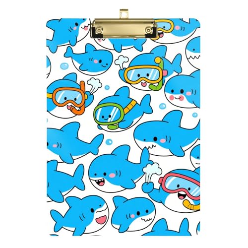 Klemmbrett mit süßem Delfin-Design, für Schule, Kunststoff, für Klassenzimmer, für Lehrer, High School, Größe 22,9 x 32,5 cm, Tabla para escribir von miaozhen