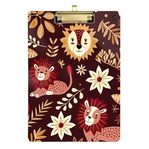 Klemmbretter im Retro-Stil, Kastanienbraun, Löwenklasse, transparent, für 5. Klasse, Essentials für Lehrer, Größe 22,9 x 32,5 cm, Tablas para escribir von miaozhen