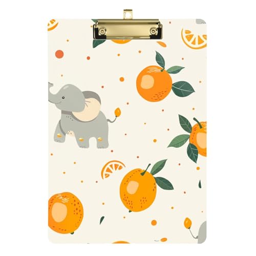Klemmbretter mit Elefanten-Mandarine, bunt, aus Hartfaserplatte, Acryl, niedlich, für Lehrer, Größe 22,9 x 32,5 cm, Tabla para escribir con Clip Klemmbretter mit Elefanten-Mandarine, bunt, aus Hartfaserplatte, Acryl, niedlich, für Lehrer, Größe 22,9 x 32,5 cm, Tabla para escribir con Clip von miaozhen