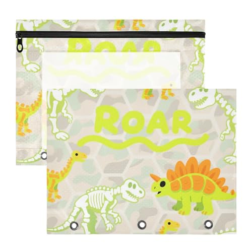 Kosmetiktasche, stabile Tasche mit 3 Löchern, für A4-Papier, Briefe, 2 Stück, Lehrer, Klassenzimmer, helles Camouflage, Neongrün, Dino-Kindermappe Kosmetiktasche, stabile Tasche mit 3 Löchern, für A4-Papier, Briefe, 2 Stück, Lehrer, Klassenzimmer, helles Camouflage, Neongrün, Dino-Kindermappe von miaozhen