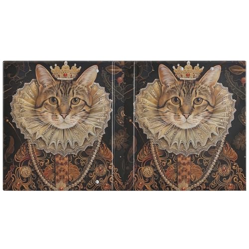 Lackmalerei Stil Portrait von Katze 3,8 cm Ordner D-Ringe Ordner mit Klemmbrett 1 Packung Ästhetischer Ordner 200 Blatt von miaozhen