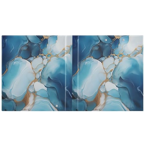Luxus Marmor Blau Gold 3,8 cm Ordner 3 Ringbuch mit Klemmbrett 1 Packung Bürobedarf 200 Blatt von miaozhen