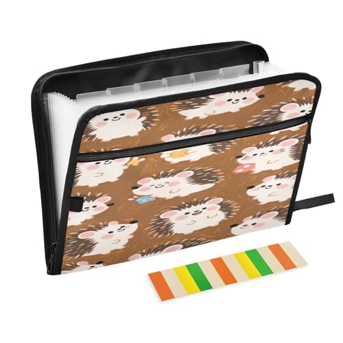 Mappe mit mehreren Fächern, 13 Taschen, A4, Briefgröße mit Reißverschluss, für Business, niedlich, Cartoon, braune Igel, Para Guardar Documentos Mappe mit mehreren Fächern, 13 Taschen, A4, Briefgröße mit Reißverschluss, für Business, niedlich, Cartoon, braune Igel, Para Guardar Documentos von miaozhen