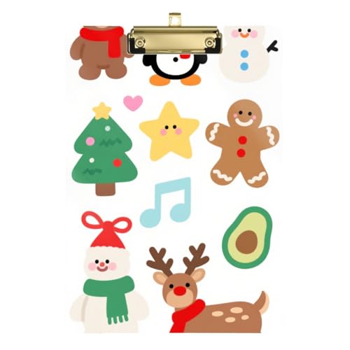 Merry Christmas Niedlicher brauner Elch zum Aufhängen, Klemmbrett-Organizer, Standardloch für personalisierte Klemmbretter für Lehrer, Größe 22,9 x 32,5 cm, Tablas para escribir von miaozhen