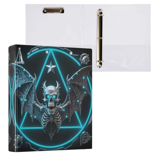 Metall-Stil Gothic Evil Tarot-Schwarz Blau 3,5 cm Ordner D-Ringe Ordner mit Klemmbrett, 2 Stück, Bürobedarf, 200 Blatt Metall-Stil Gothic Evil Tarot-Schwarz Blau 3,5 cm Ordner D-Ringe Ordner mit Klemmbrett, 2 Stück, Bürobedarf, 200 Blatt von miaozhen