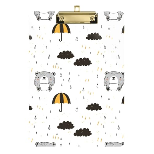 Mini-Klemmbrett-Set mit niedlichem Tierbär-Muster, Hartplatte für Krankenschwestern, Heimunternehmer, Größe 22,9 x 32,5 cm, Tabla para escribir con Clip von miaozhen