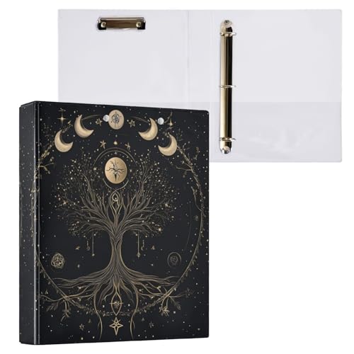 Moon Golden 3,8 cm Notizbuch, 3 Ringbuchordner mit Klemmbrett, 2 Stück, Büroordner, Zubehör, 200 Blatt Moon Golden 3,8 cm Notizbuch, 3 Ringbuchordner mit Klemmbrett, 2 Stück, Büroordner, Zubehör, 200 Blatt von miaozhen