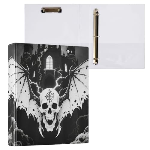 Mysterious Evil Skull Tarotkarten, schwarz und weiß, 3,5 cm, Ordner mit drei Ringen, Ordner mit Klemmbrett, 2 Stück, Bürobedarf, 200 Blatt Mysterious Evil Skull Tarotkarten, schwarz und weiß, 3,5 cm, Ordner mit drei Ringen, Ordner mit Klemmbrett, 2 Stück, Bürobedarf, 200 Blatt von miaozhen