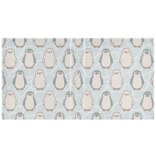 Niedlicher Pinguin-Ordner mit 3 Ringen, Salbeigrün, 3-Ringbuch mit Innentaschen, 1 Packung, ästhetischer Ordner, 200 Blatt von miaozhen