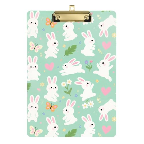 Niedliches Klemmbrett mit Hase, Schmetterling, Blume, hellgrün, Acryl, niedlich für Klassenzimmer, Zubehör für Lehrer, Grundschule, Größe 22,9 x 32,5 cm, Tablas para escribir Niedliches Klemmbrett mit Hase, Schmetterling, Blume, hellgrün, Acryl, niedlich für Klassenzimmer, Zubehör für Lehrer, Grundschule, Größe 22,9 x 32,5 cm, Tablas para escribir von miaozhen