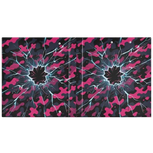 Notizbuch, 3,8 cm (1,5 Zoll), 3,8 cm, Camouflage-Schwarz, Magenta, Loch, 3,8 cm, Ordner mit Tascheneinband, 1 Packung, sortierte Ordner, 200 Blatt von miaozhen