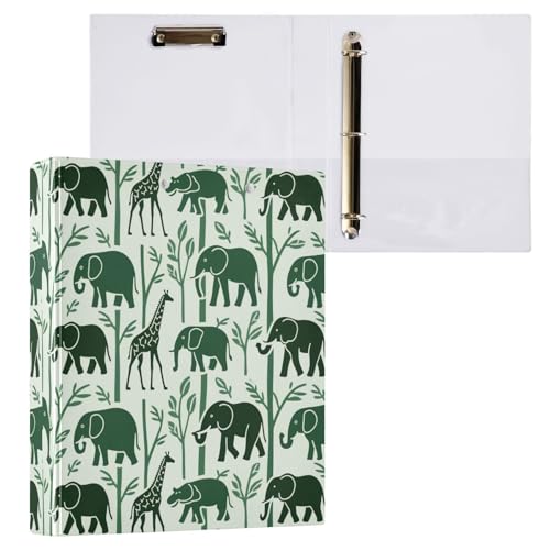 Notizbuch, Dschungeltier-Elefant, grüne Giraffe, 3,8 cm, 3 Ringbücher mit Klemmbrett, 2 Stück, Büroordner, 200 Blatt Notizbuch, Dschungeltier-Elefant, grüne Giraffe, 3,8 cm, 3 Ringbücher mit Klemmbrett, 2 Stück, Büroordner, 200 Blatt von miaozhen