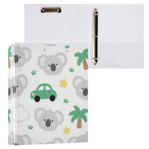 Notizbuch, Motiv: niedlicher Cartoon, grauer Koala, 1 und 1/2 Zoll, D-Ringe, Ordner mit Klemmbrett, 2 Stück, ästhetischer Ordner, 200 Blatt Notizbuch, Motiv: niedlicher Cartoon, grauer Koala, 1 und 1/2 Zoll, D-Ringe, Ordner mit Klemmbrett, 2 Stück, ästhetischer Ordner, 200 Blatt von miaozhen