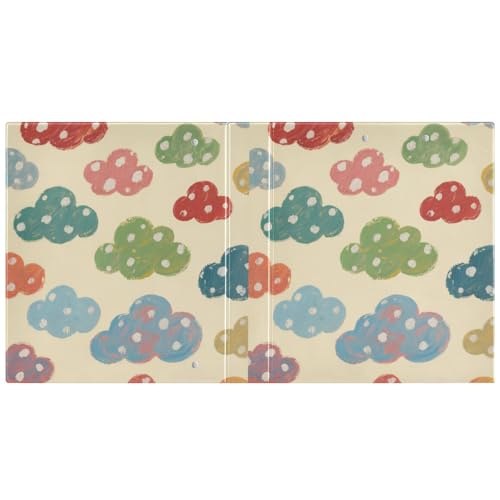 Notizbuch mit bunten Wolken, 3,8 cm, 3,8 cm, 3,8 cm, Ringbuch mit Tascheneinband, 1 Packung, Bürobedarf, 200 Blatt von miaozhen