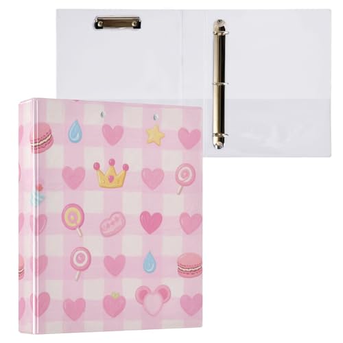 Notizbuchordner mit süßen, karierten Linien, 3,8 cm, 3 Ringbücher mit Tascheneinband, 2 Stück, Büroordner, 200 Blatt Notizbuchordner mit süßen, karierten Linien, 3,8 cm, 3 Ringbücher mit Tascheneinband, 2 Stück, Büroordner, 200 Blatt von miaozhen