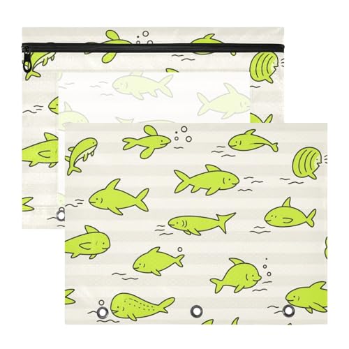 Ordner, stabile 3-Loch-Tasche für 3-Ringe, 2 Stück, Schülerklasse, Limettengrün, Tier, Fische, gestreift, Bolsa para lapices Ordner, stabile 3-Loch-Tasche für 3-Ringe, 2 Stück, Schülerklasse, Limettengrün, Tier, Fische, gestreift, Bolsa para lapices von miaozhen