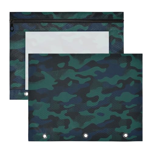 Ordner-Aufbewahrungstasche mit 3 Löchern für A4-Papier, Briefe, 2 Stück, Lehrerklasse, Camouflage, Schwarz, Grün, Cartuchera para lapices Ordner-Aufbewahrungstasche mit 3 Löchern für A4-Papier, Briefe, 2 Stück, Lehrerklasse, Camouflage, Schwarz, Grün, Cartuchera para lapices von miaozhen