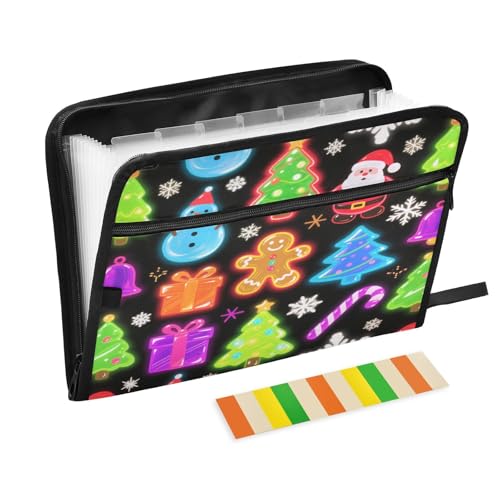 Ordner für Dokumente, 13 Fächer, A4, Briefgröße mit Reißverschluss, zur Aufbewahrung von Dokumenten, Frohe Weihnachten, fluoreszierend, grüne Bäume, Para Guardar Documentos Ordner für Dokumente, 13 Fächer, A4, Briefgröße mit Reißverschluss, zur Aufbewahrung von Dokumenten, Frohe Weihnachten, fluoreszierend, grüne Bäume, Para Guardar Documentos von miaozhen