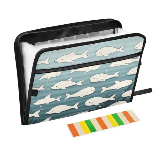 Ordner für Dokumente, 13 Taschen, A4, Briefgröße mit Reißverschluss, für Unterwasserunternehmen, Tiere, Fische, Wal, dunkelblau, gestreift Ordner für Dokumente, 13 Taschen, A4, Briefgröße mit Reißverschluss, für Unterwasserunternehmen, Tiere, Fische, Wal, dunkelblau, gestreift von miaozhen
