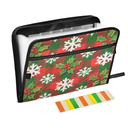 Ordner für die Schule, 13 Taschen, A4, Briefgröße mit Reißverschluss, für Bürobedarf, Frohe Weihnachten, weiße Schneeflocken, Stechpalme, Para Guardar Ordner für die Schule, 13 Taschen, A4, Briefgröße mit Reißverschluss, für Bürobedarf, Frohe Weihnachten, weiße Schneeflocken, Stechpalme, Para Guardar von miaozhen
