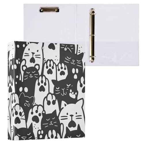 Ordner im Cartoon-Stil, niedliches Tier, Katzenpfote, 3 Ringe, Ordner mit Tasche, 2 Stück, Bürobedarf, 200 Blatt Ordner im Cartoon-Stil, niedliches Tier, Katzenpfote, 3 Ringe, Ordner mit Tasche, 2 Stück, Bürobedarf, 200 Blatt von miaozhen
