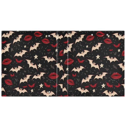 Ordner im Gothic-Stil, Dunkelheit, rote Lippen, 3,8 cm, 3 Ringbücher mit Taschen, 1 Packung, Büroordner, 200 Blatt von miaozhen