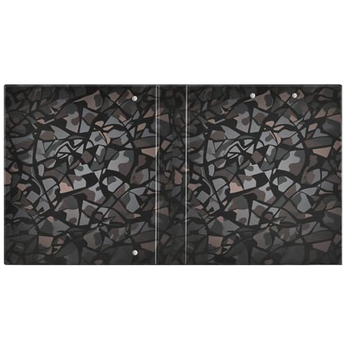 Ordner mit 3 Ringen, Camouflage, Schwarz / Grau, 3 Ringbücher mit Tascheneinband, 1 Packung, ästhetischer Ordner, 200 Blatt von miaozhen